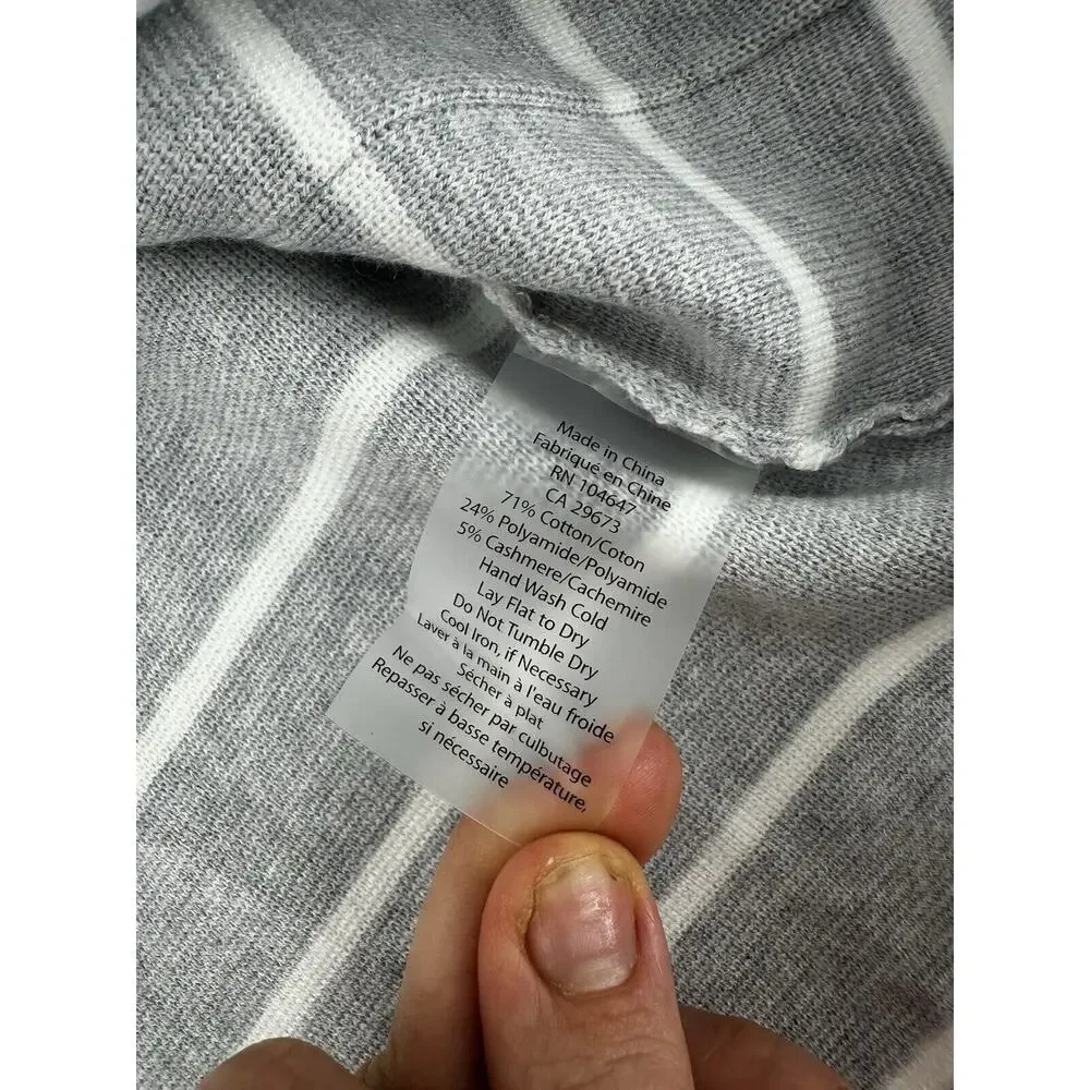 Kinross Cashmere Cardigan Blazer Knit Sz S Grey Notch Preppy Pockets Career $375 - Picture 7 of 10